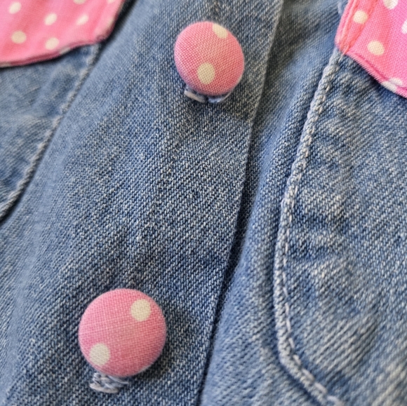 RARE vintage 1990s Storybrook Heirlooms Easter bunny denim pink 2-piece outfit - Picture 7 of 9